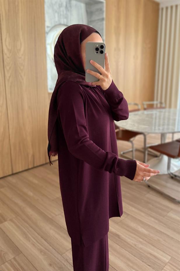 Arlena Premium Rayon Takım - Mürdüm