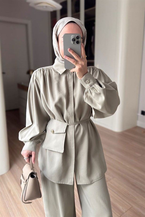 Balon Kol Mini Çantalı Takım - Yeşil