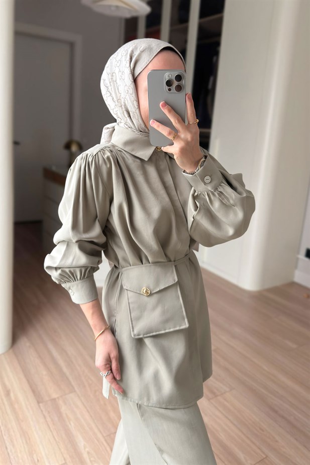 Balon Kol Mini Çantalı Takım - Yeşil