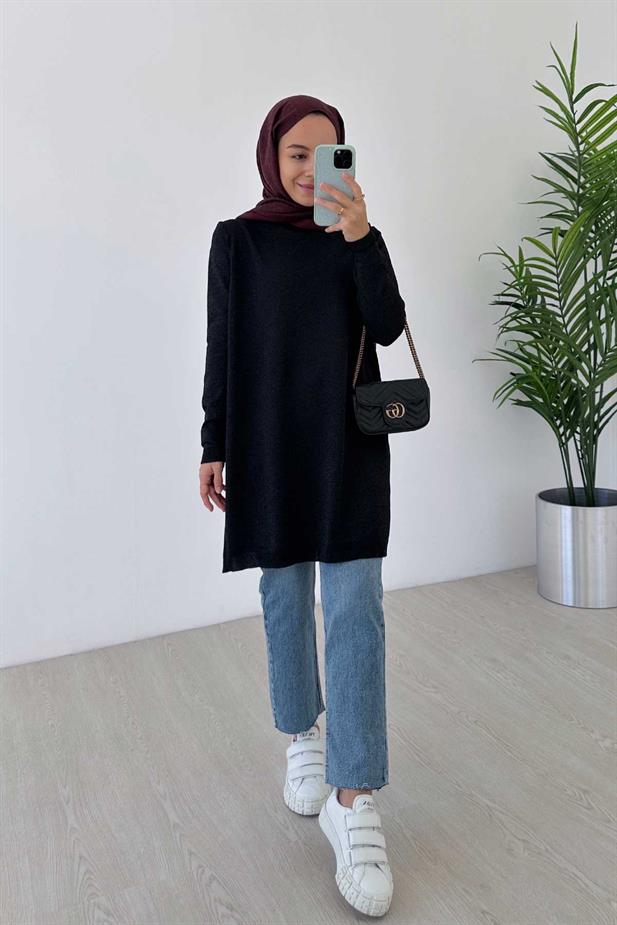 Basic Merserize Tunik - Siyah