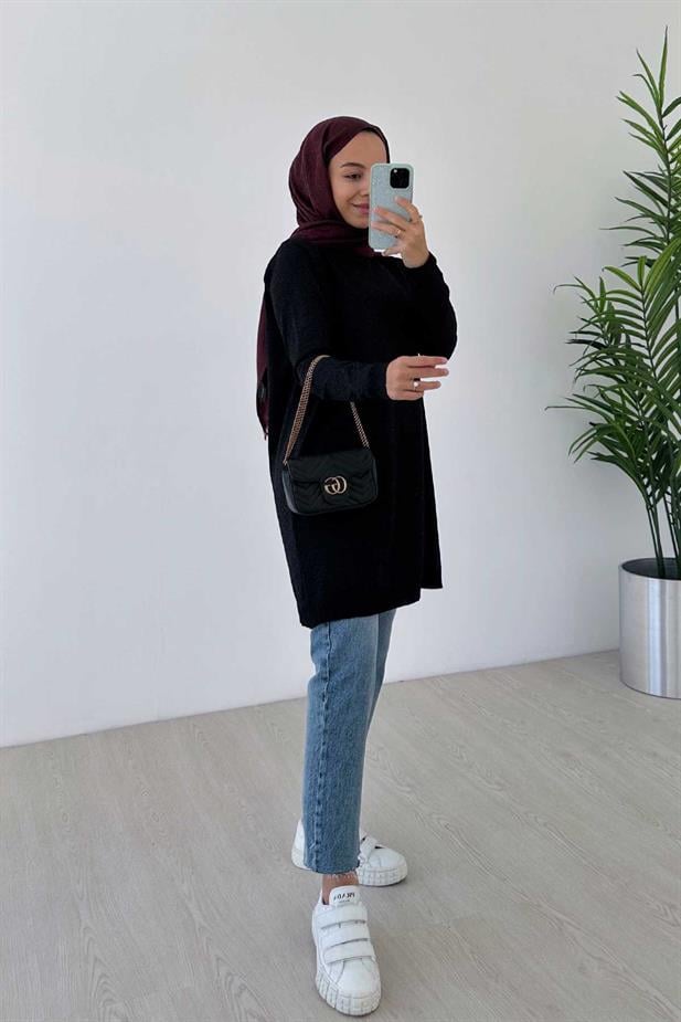 Basic Merserize Tunik - Siyah