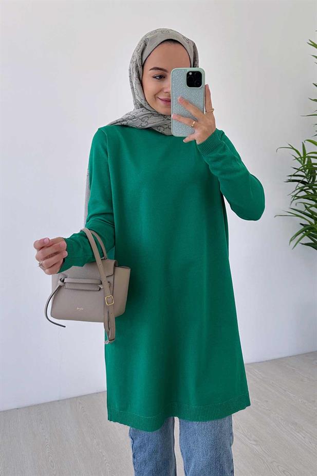 Basic Merserize Tunik - Yeşil