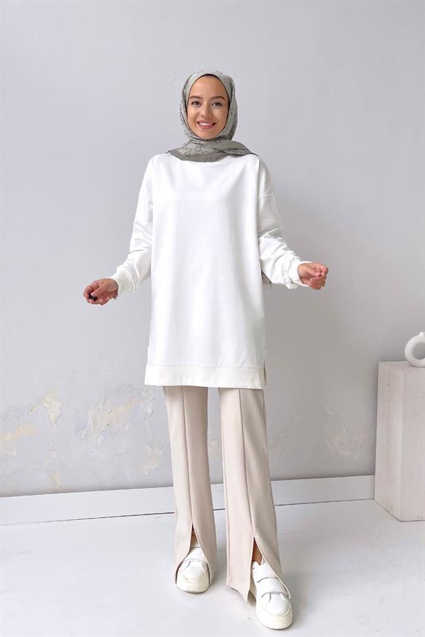 Basic Sweatshirt - Beyaz