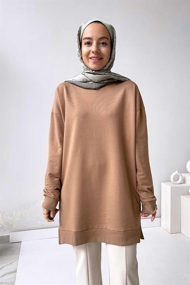 Basic Sweatshirt - Sütlü Kahve