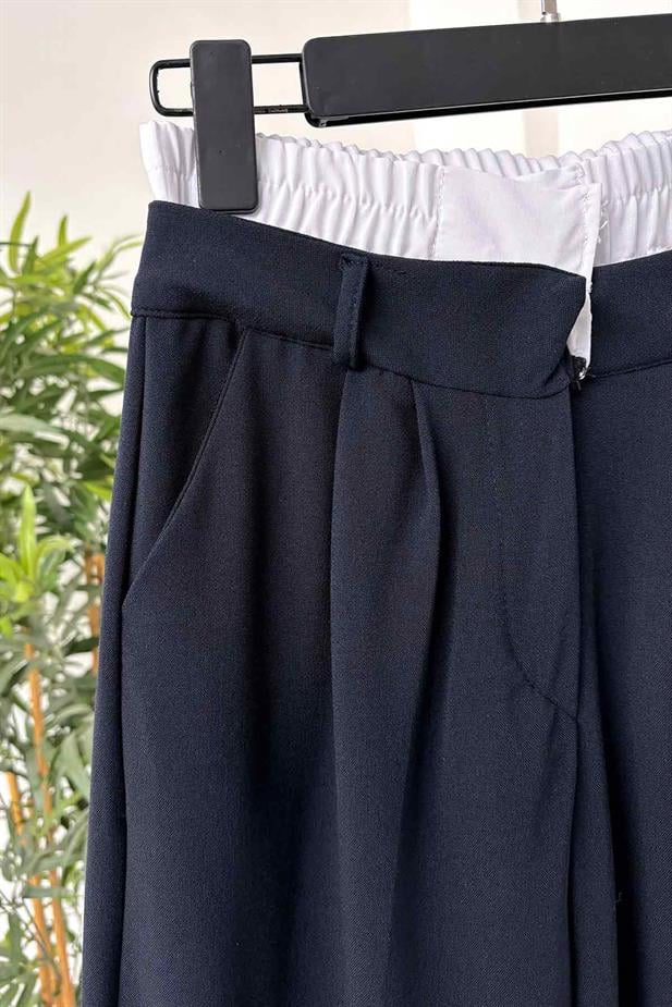Beli Lastikli Pantolon - Lacivert