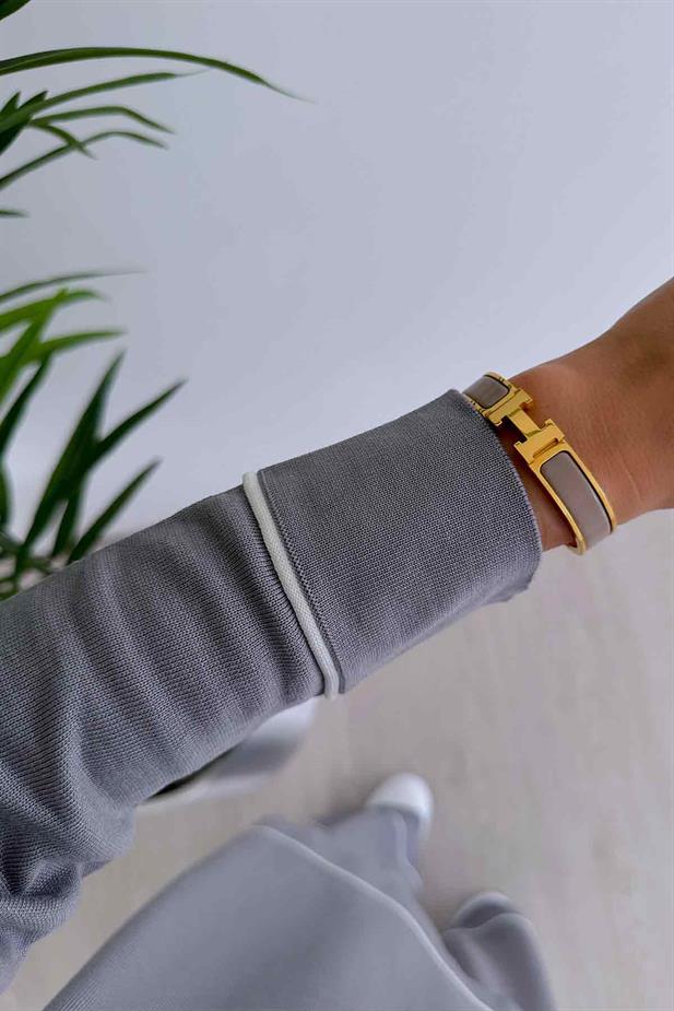 Biye Detay Merserize Takım - Gri