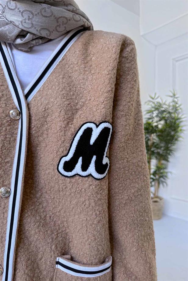 Buklet Triko Hırka - Camel