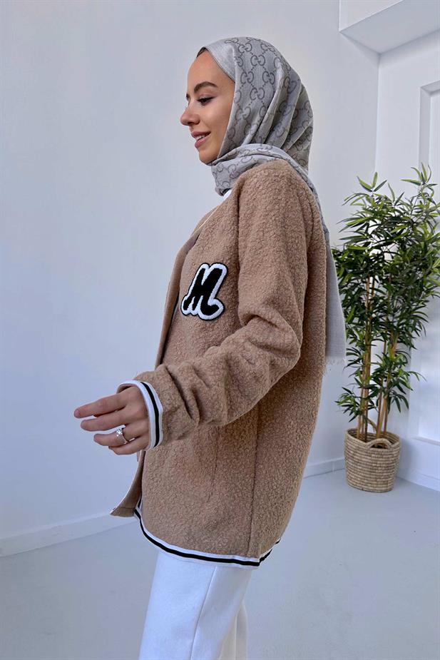 Buklet Triko Hırka - Camel