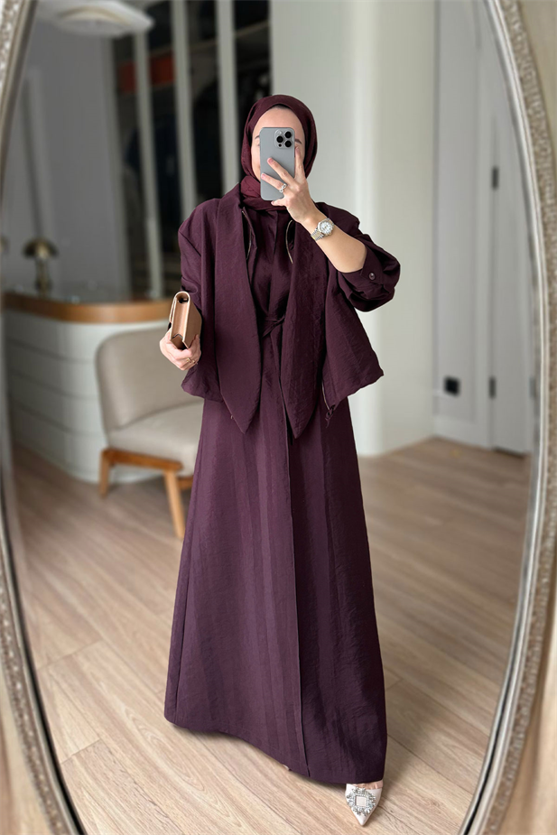 Ceketli Elbise Takım - Bordo