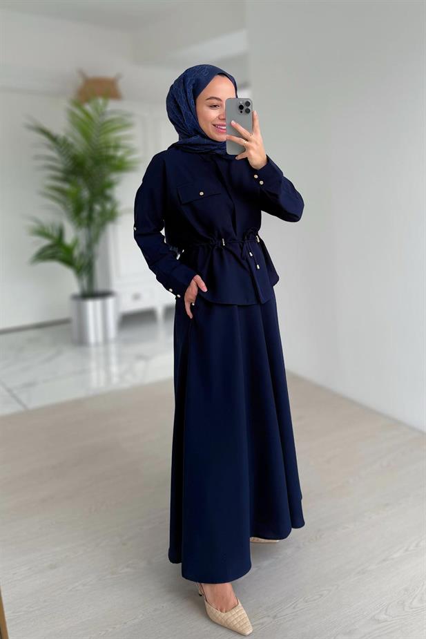 Cep Detay Etekli Takım - Lacivert