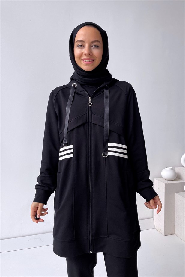 Çizgi Detay Takım - Siyah