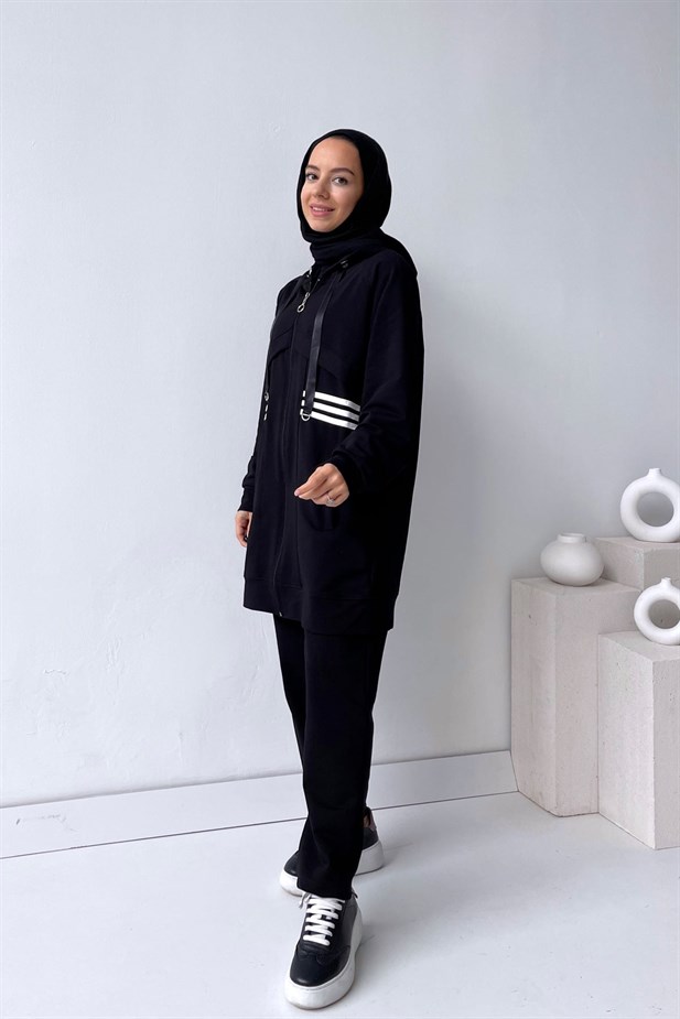 Çizgi Detay Takım - Siyah