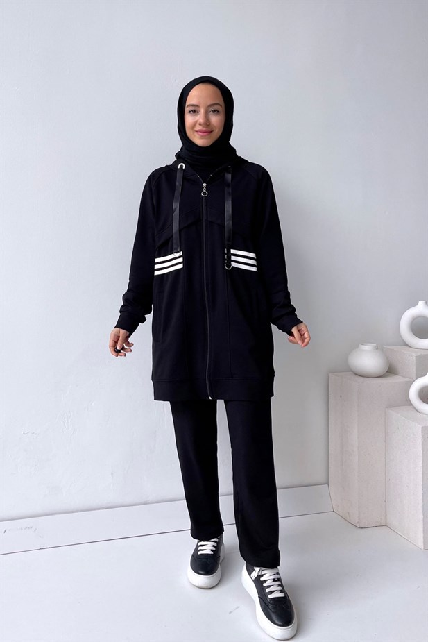Çizgi Detay Takım - Siyah