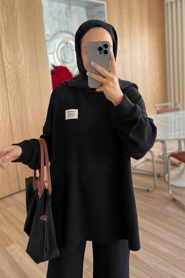 Fitilli Spor Takım - Siyah