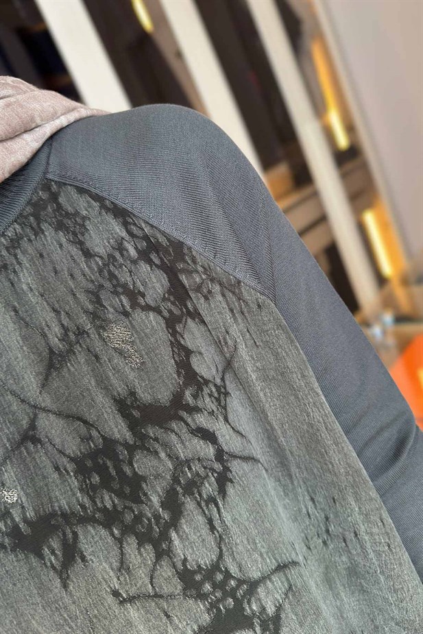 Gold Fermuar İpek Cupra Merserize Tunik - Haki