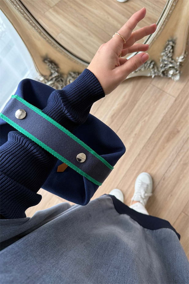 İpek Cupra Merserize Tunik - Lacivert