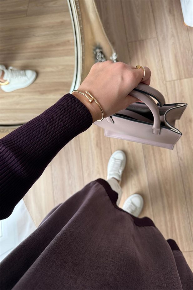 İpek Cupra Merserize Tunik - Mürdüm