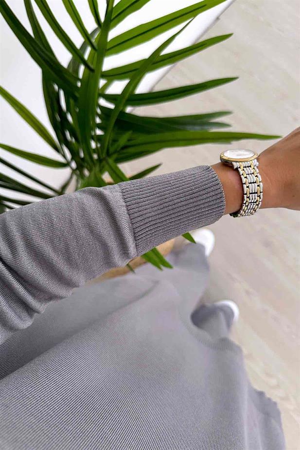 Işıltılı Merserize Takım - Gri