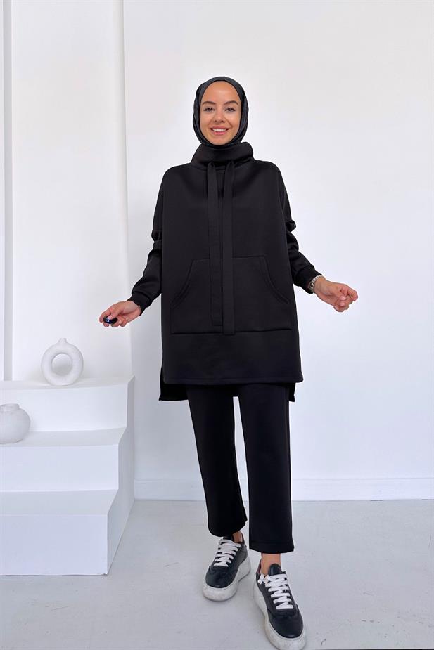 Kanguru Cep Scuba Takım - Siyah