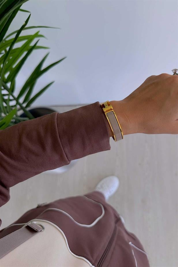 Kapüşonlu Line Takım - Kahverengi