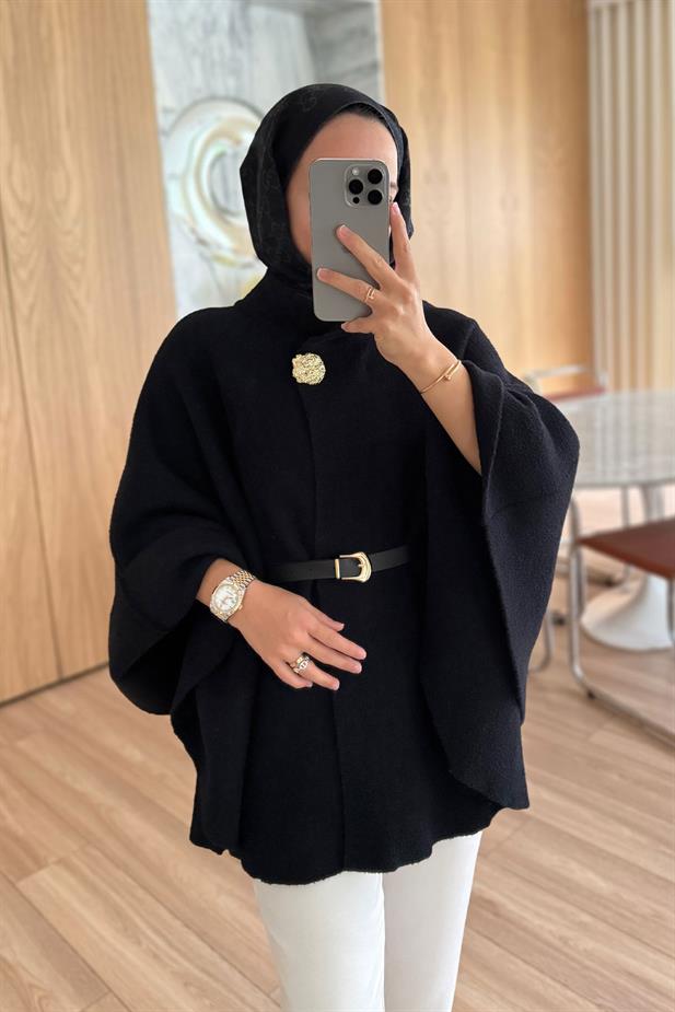 Kemerli Sakallı Panço - Siyah