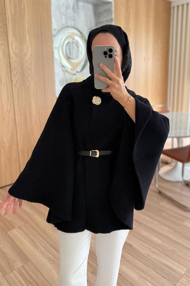 Kemerli Sakallı Panço - Siyah