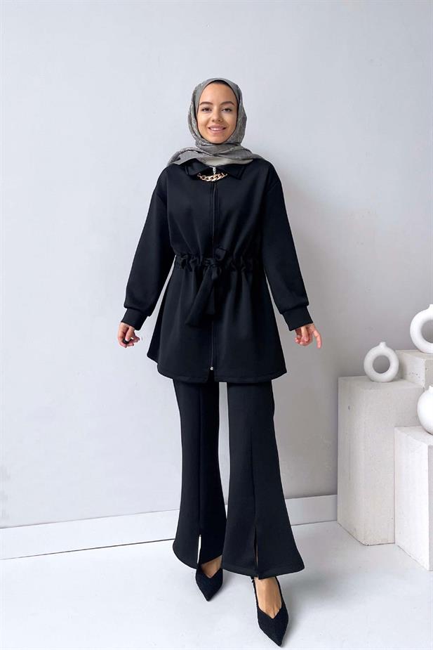 Kolye Detay Scuba Takım - Siyah