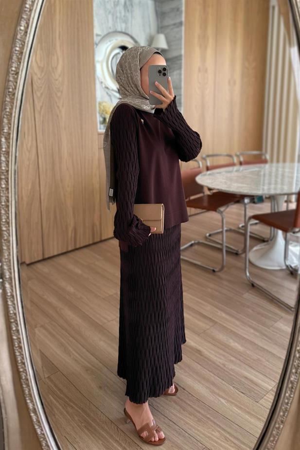Lady Etekli Merserize Takım - Kahverengi