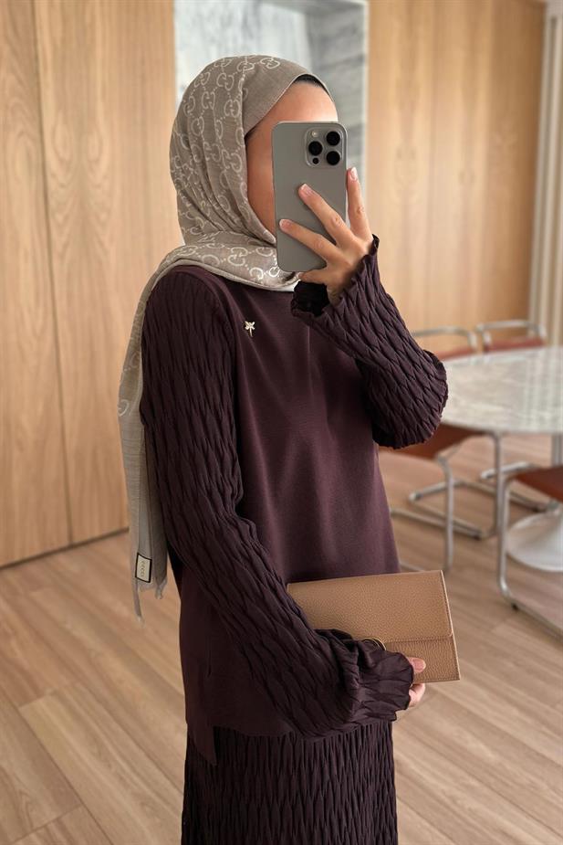 Lady Etekli Merserize Takım - Kahverengi