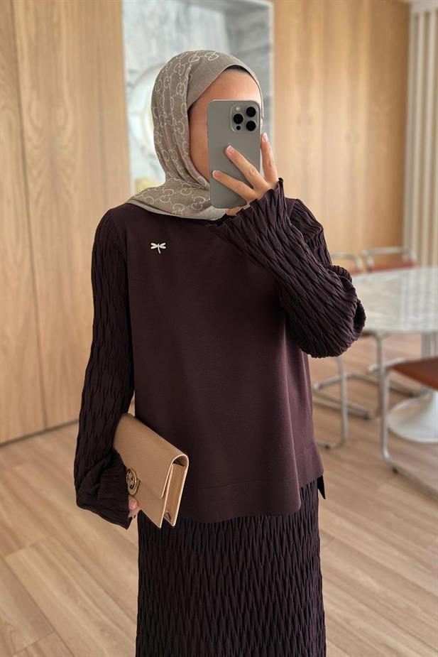 Lady Etekli Merserize Takım - Kahverengi