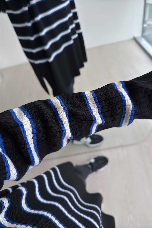 Lady Triko Tunik - Siyah/Saks