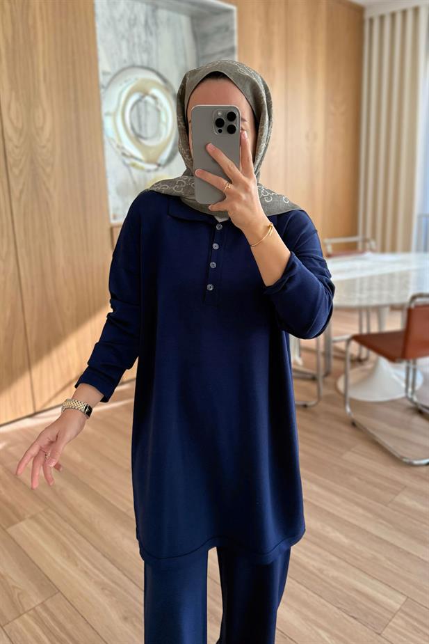 Lina Premium Rayon Takım - Lacivert