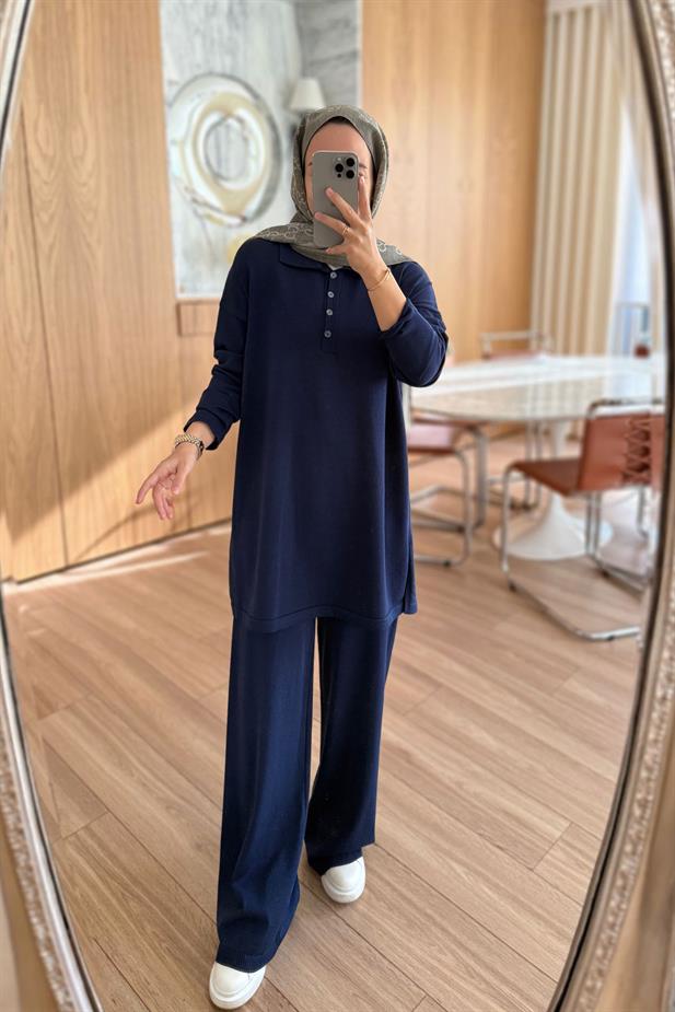 Lina Premium Rayon Takım - Lacivert