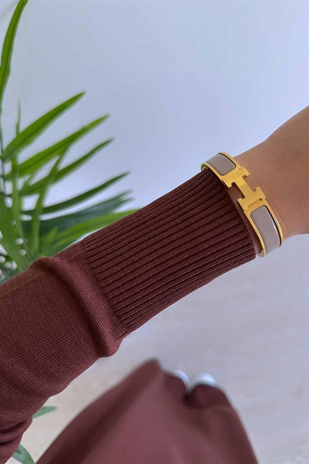 Merserize Elbise - Kahverengi