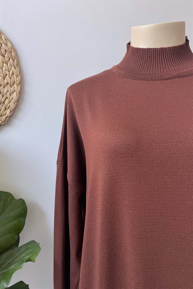 Merserize Elbise - Kahverengi