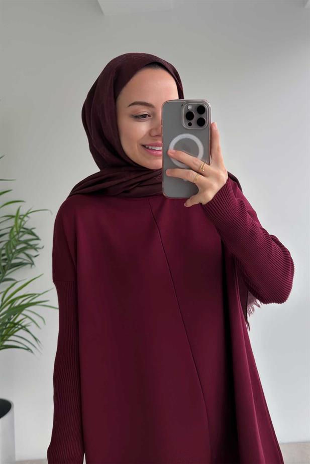 Mira Merserize Tunik - Bordo