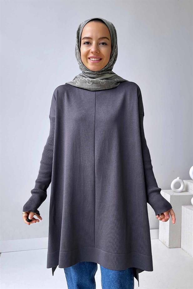 Mira Merserize Tunik - Füme