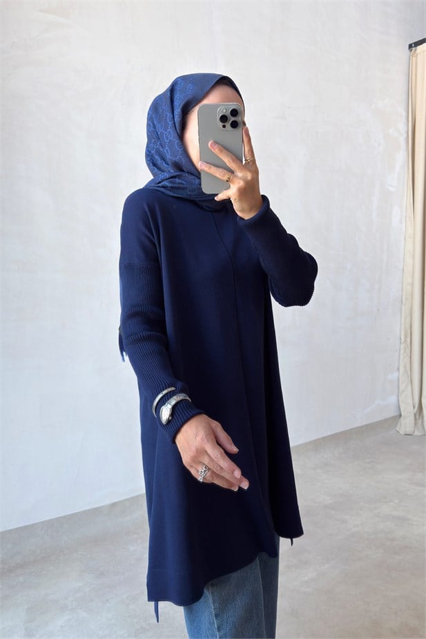 Mira Merserize Tunik - Lacivert