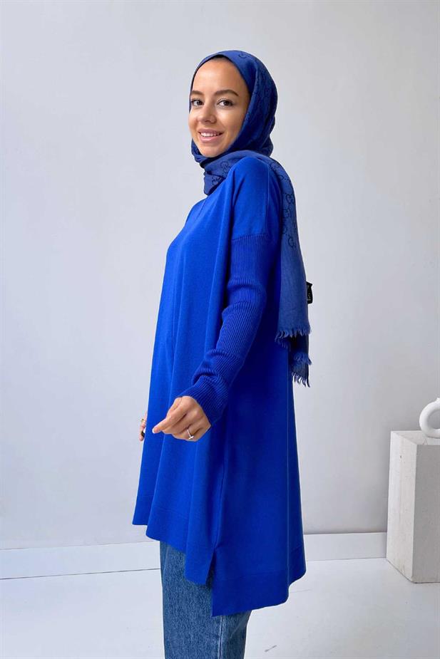 Mira Merserize Tunik - Saks Mavi