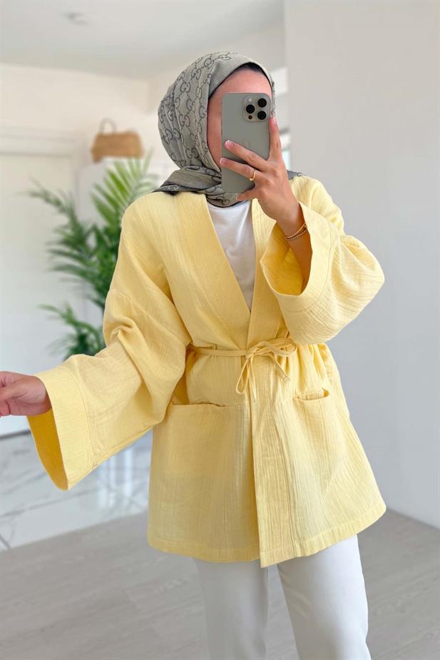Müslin Kimono - Sarı