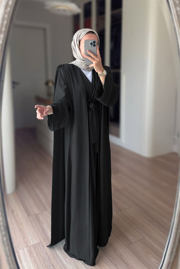 Naia Abaya Takım - Siyah
