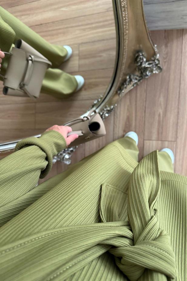 Omuz Atkılı 3lü Takım - Yağ Yeşili