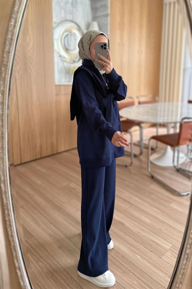 Omuz Atkılı 3lü Takım - Lacivert