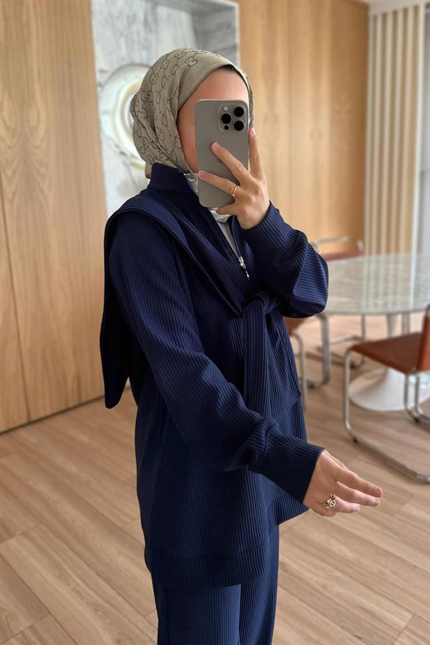 Omuz Atkılı 3lü Takım - Lacivert