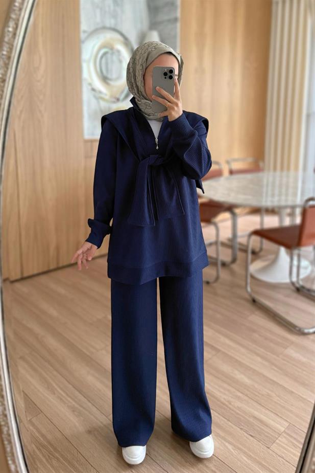 Omuz Atkılı 3lü Takım - Lacivert