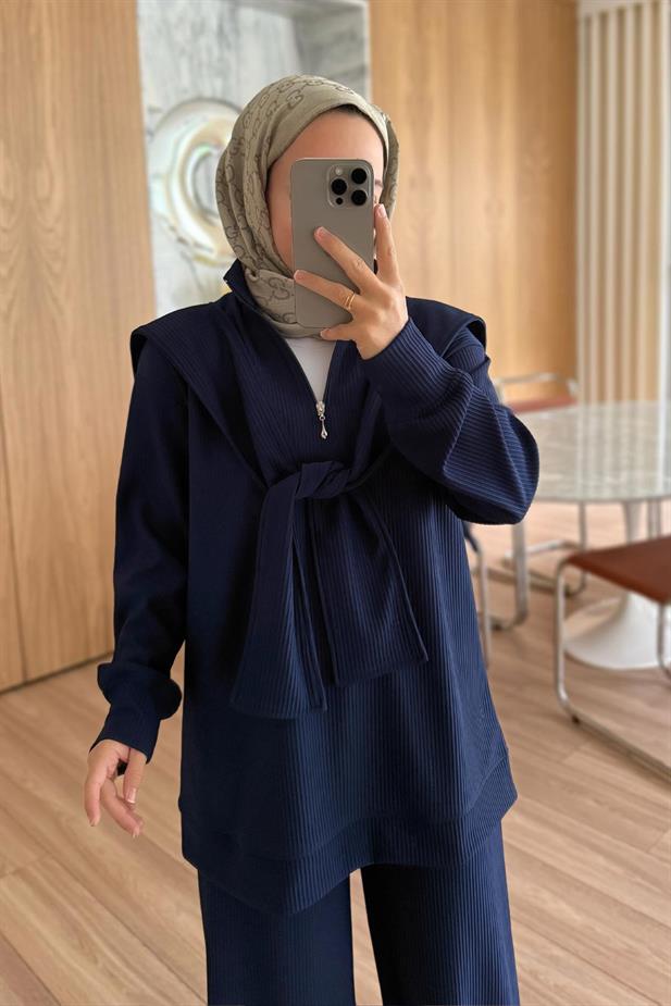 Omuz Atkılı 3lü Takım - Lacivert