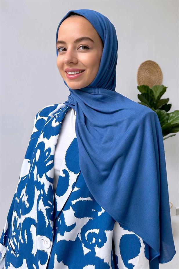 Penye Şal - İndigo Mavi