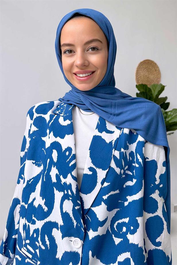 Penye Şal - İndigo Mavi