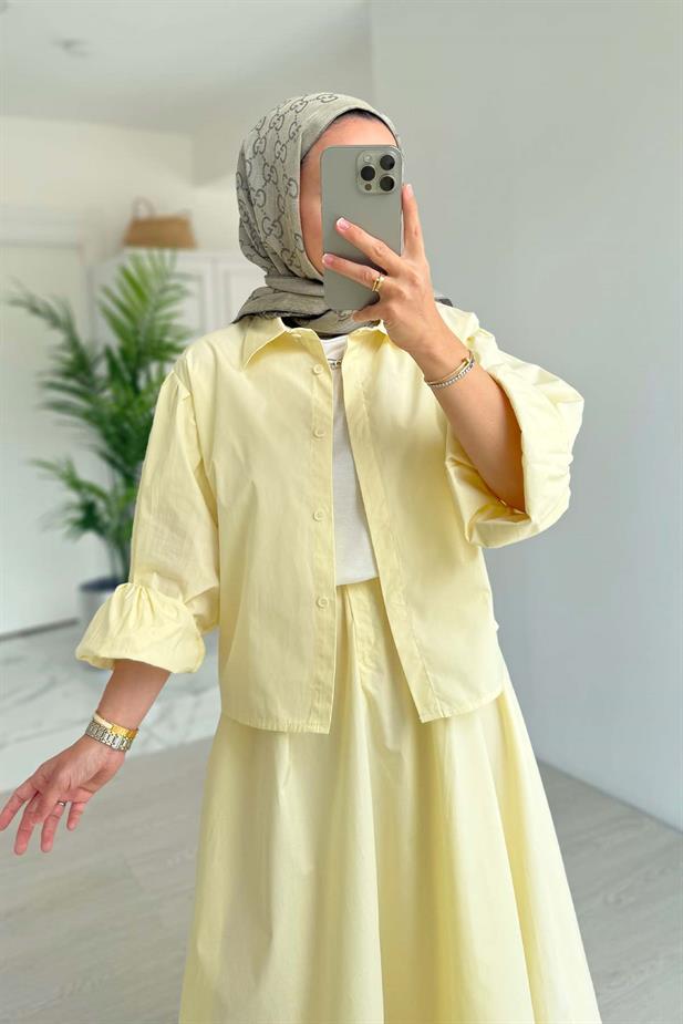Poplin Etek Takım - Sarı