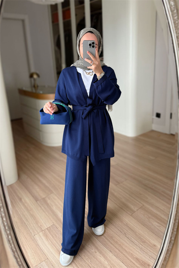 Premium Hırkalı Rayon Takım - Lacivert
